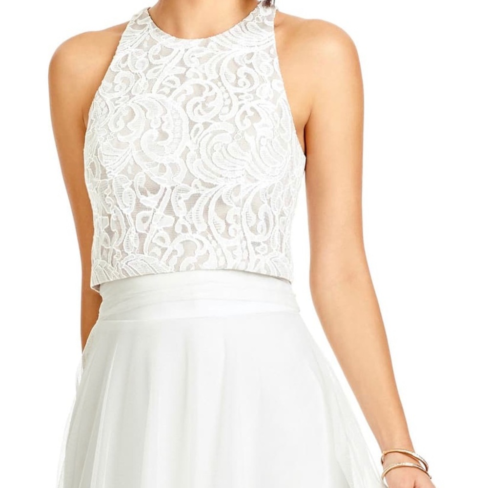 Lace Halter Style Crop Top